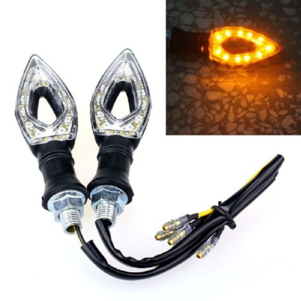 Указатели поворота LED для мотоцикла, поворотники 12V пара, желтые светодиодные сигналы