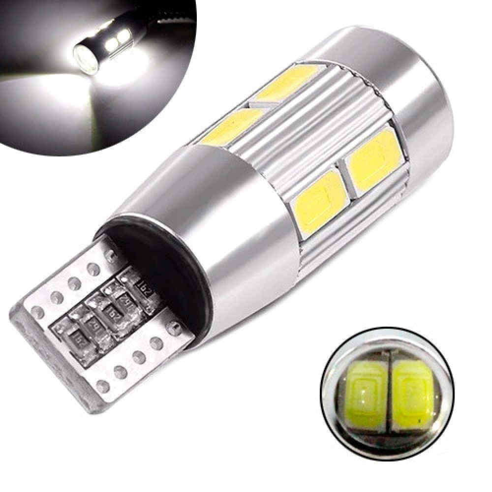 LED лампи T10 W5W 10 SMD 5630 с обманкой CANBUS, белий свет, комплект 2шт для авто