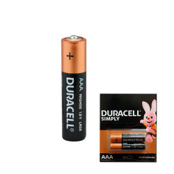 Батарейка AAA LR03 Duracell Simply щелочна 1.5В алкалиновая долговечна для пультов, игрушек, техники