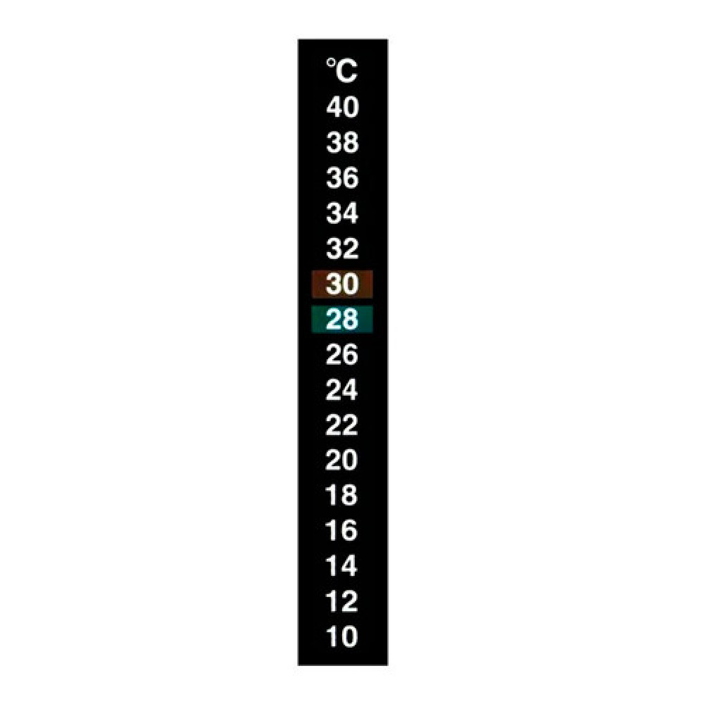 Термометр наклейка для аквариума 10-40C 13см, аквариумний градусник термопластик