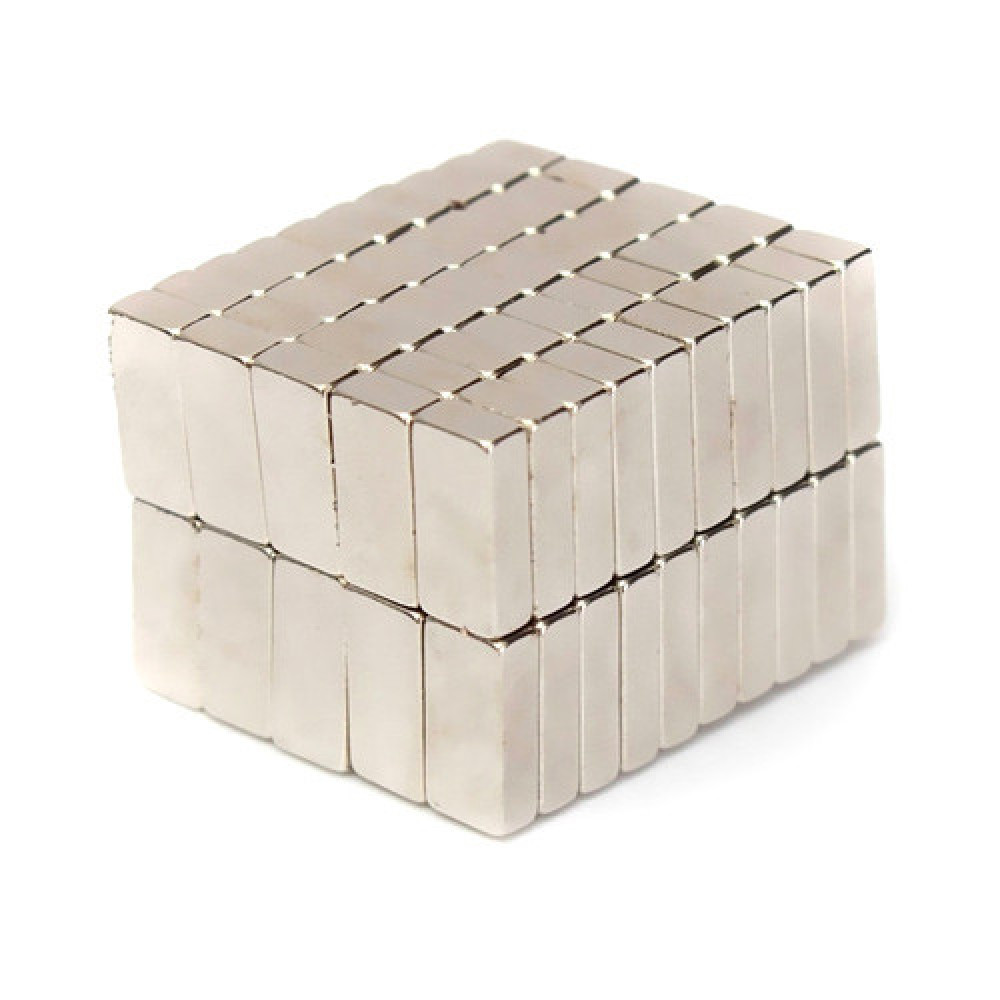 Комплект из 10 мощных прямоугольных неодимовых магнитов 15x5x3мм N35 10шт