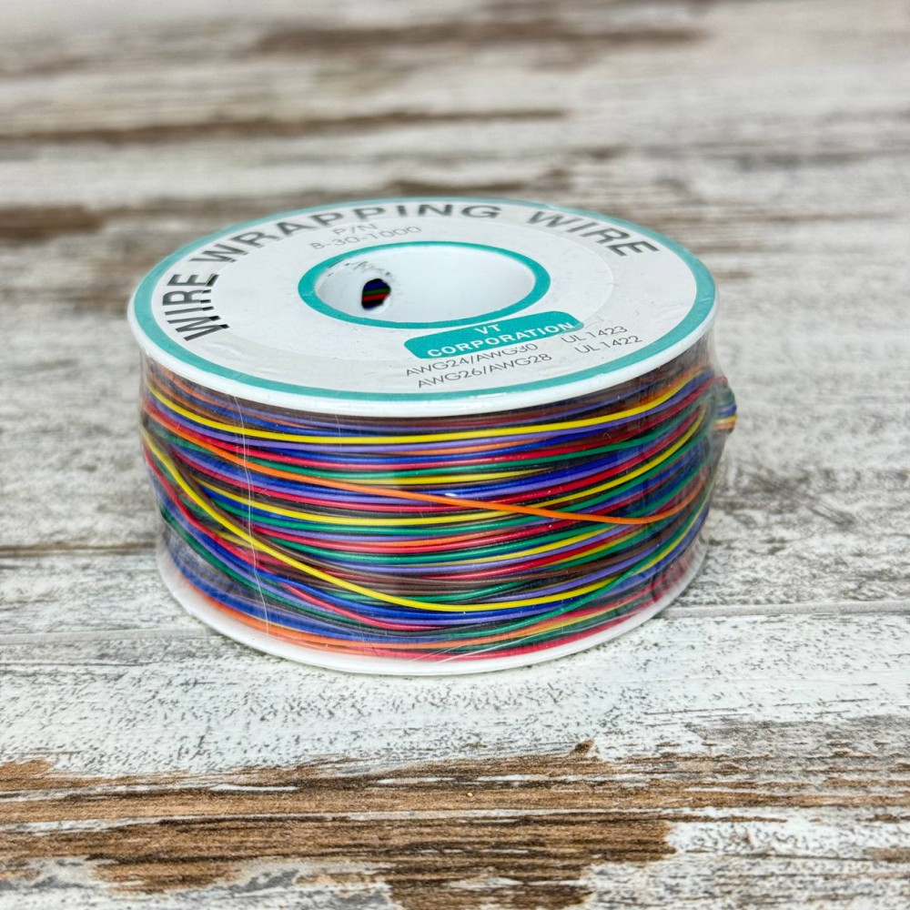 Монтажний провод 30AWG 0.25мм, 240м, 8 цветов, одножильний для пайки і накрутки