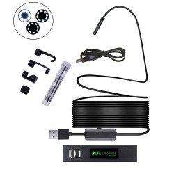 Бороскоп ендоскоп Wi-Fi USB камера 1600x1200, диаметр 8мм, кабель 10м для Android/Windows