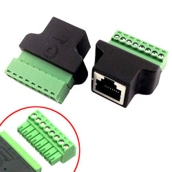 Переходник RJ45 8P8C витая пара мама разъем на клеммники 8pin адаптер для сетевого кабеля