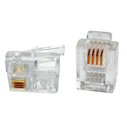 Конектори RJ11/RJ12/RJ14 6P4C телефонние, набор 100 шт, разъеми для кабелі і телефонних линий