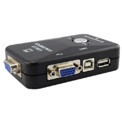 KVM свич 2 порта VGA + USB, переключатель для управления двумя компьютерами