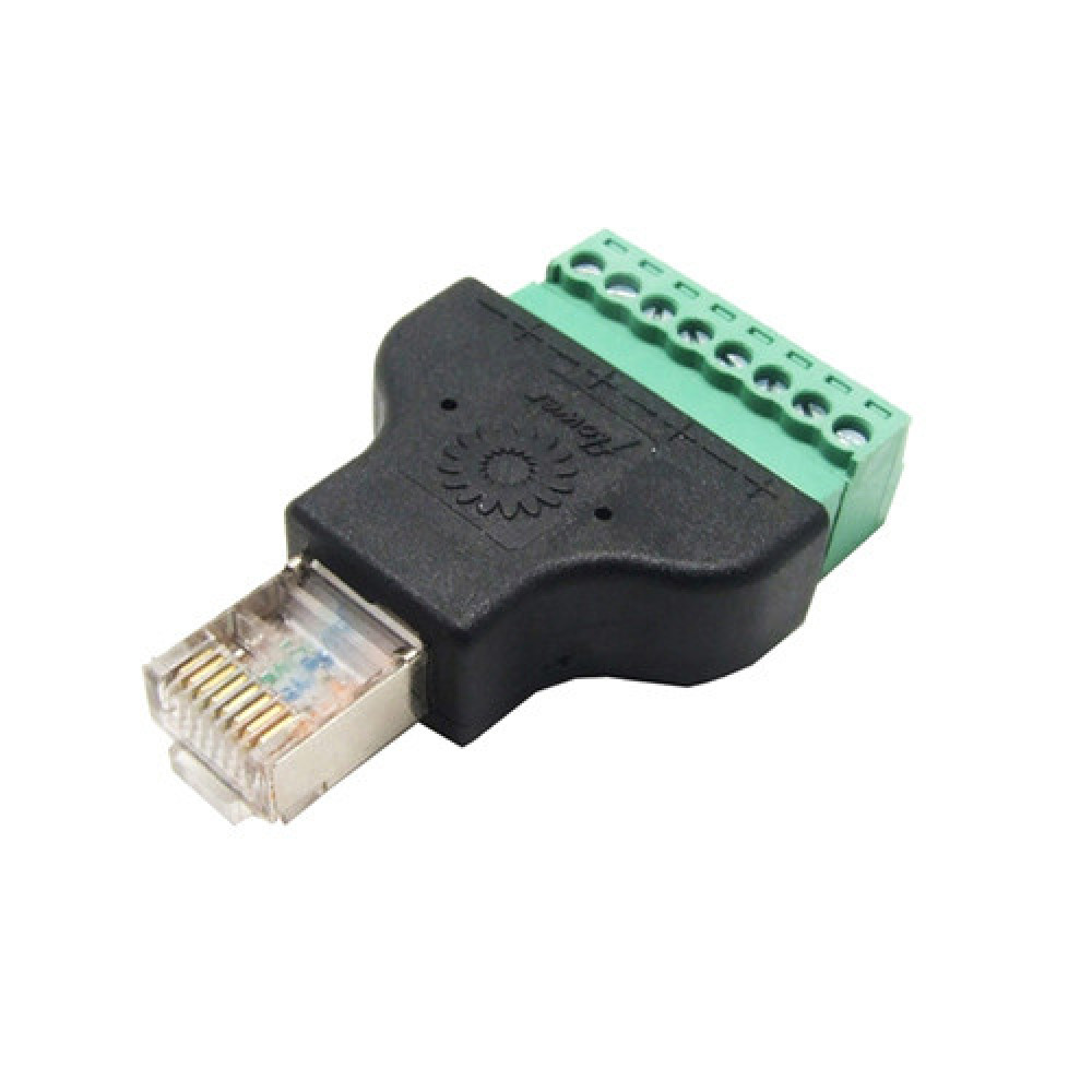 Переходник RJ45 8P8C витая пара папа разъем на клеммники 8pin адаптер сетевой кабель