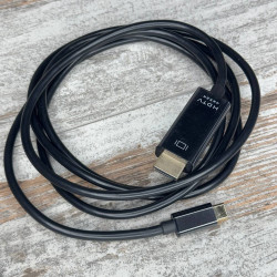 Кабель USB Type-C – HDMI 1.7 м, 4K 30гц, Thunderbolt 3, для Apple Macbook, ноутбуків