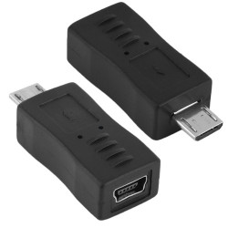 Переходник miniUSB мама – microUSB папа, адаптер-коннектор для зарядных устройств и кабелей