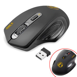 Беспроводная игровая мышь iMice G-1800, тихая работа, 2000DPI, чёрная, USB адаптер