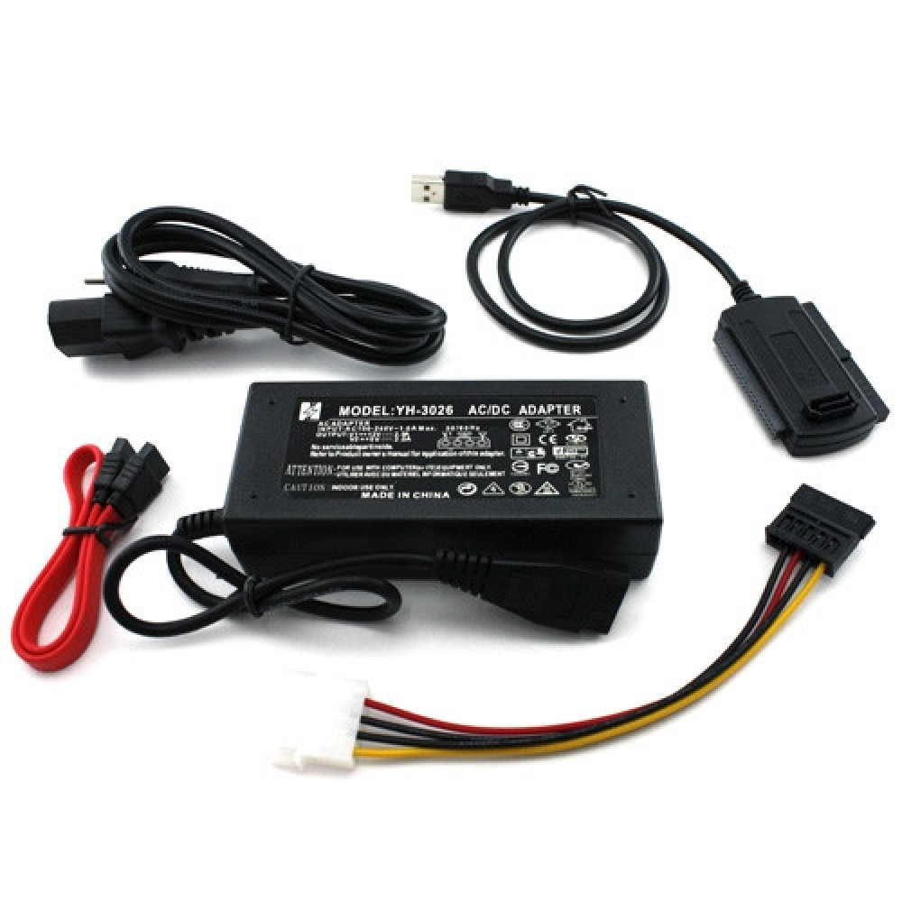 Переходник USB 2.0 - SATA IDE 2.5/3.5 и блок питания со шнуром (EU)