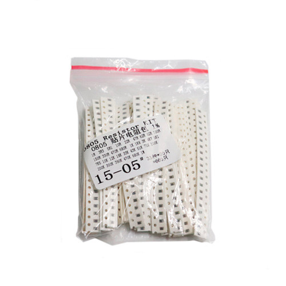 Резисторы SMD 0805 1/8Вт 660шт, точность 1%, номиналы 1Ом-1МОм для пайки и электроники