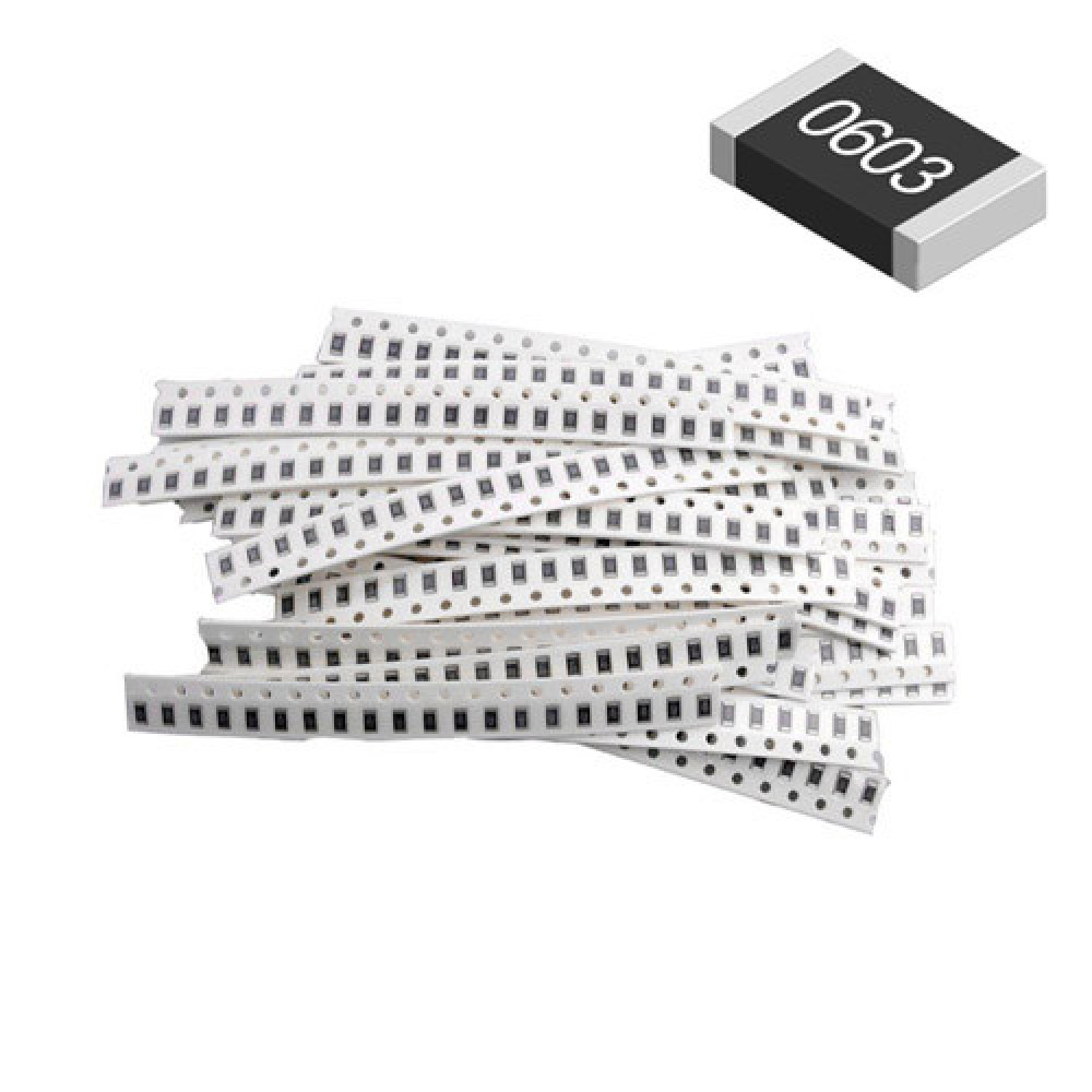 Резистори SMD 0603 0.1вт 660шт, точность 1%, номинали 1ом-1мом для пайки і електроники