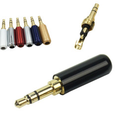 Штекер 3.5мм TRS mini-jack джек стерео 3pin металличеський корпус позолоченний