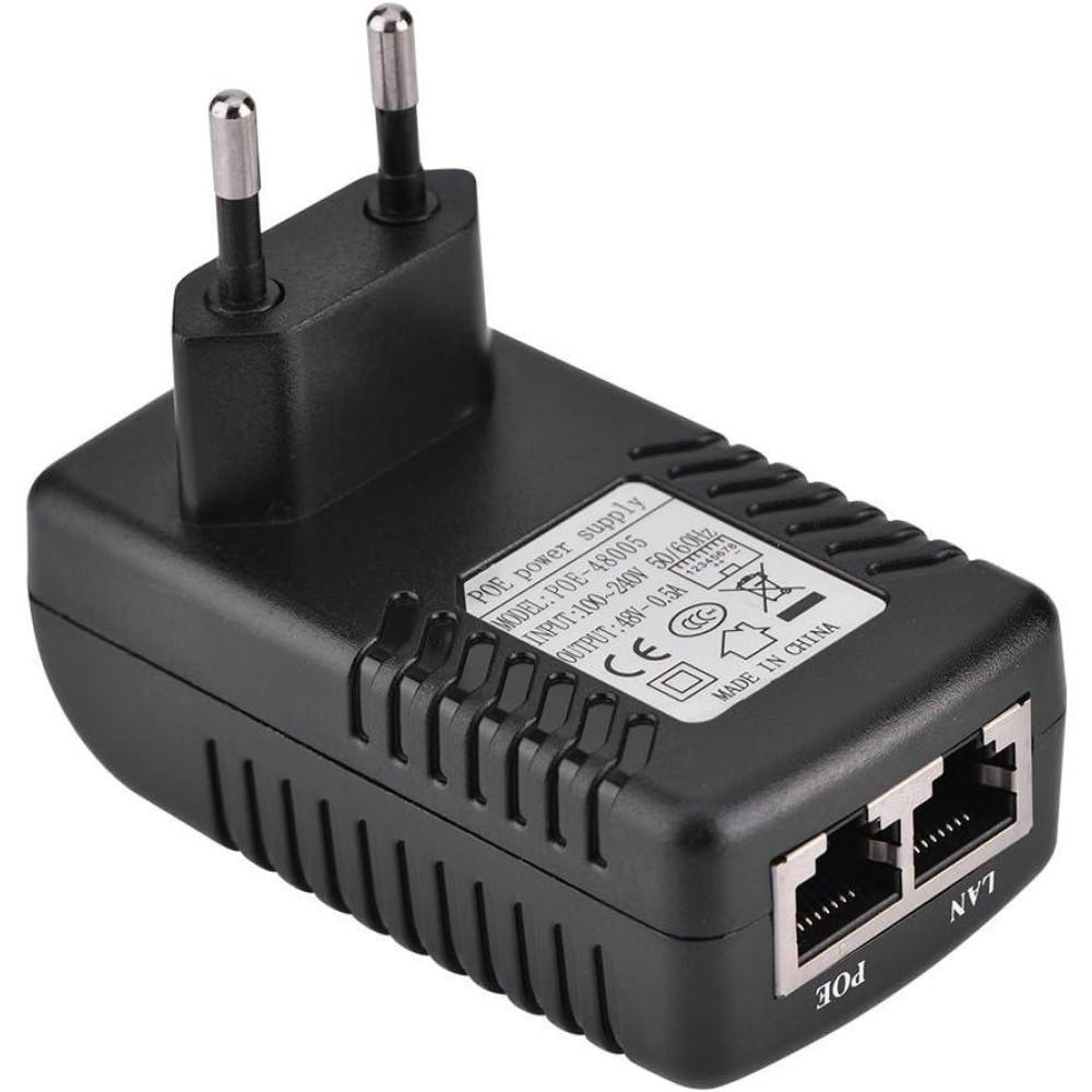 Инжектор PoE адаптер RJ45 48В 0.5А для питания IP камер видеонаблюдения