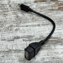 Кабель USB OTG MicroUSB – USB переходник 14 см, адаптер для подключения флешки, мыши, клавиатуры, планшета