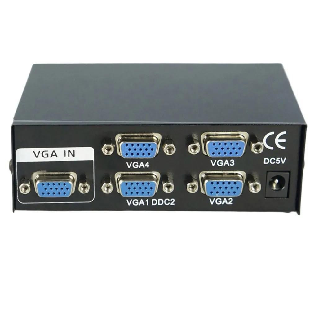 Коммутатор VGA 1 на 4, сплиттер/разветвитель видеосигнала, 200 Мгц, до 30 м