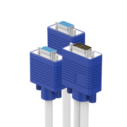 Коммутатор VGA 1 на 2, сплиттер VGA с ферритовыми фильтрами, разветвитель сигнала для мониторов, кабель VGA