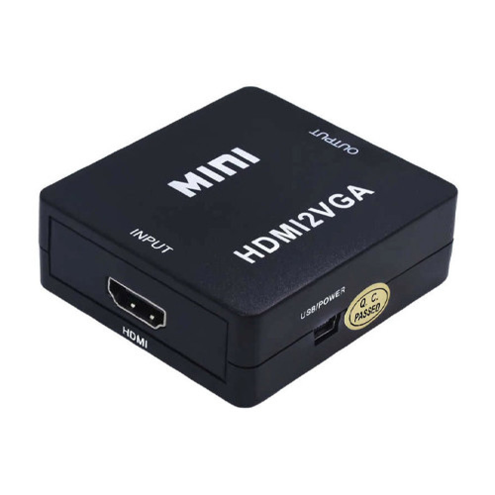 Конвертер HDMI в VGA с поддержкой аудио і видео 1080p, компактний і удобний для подключения старих пристроїв