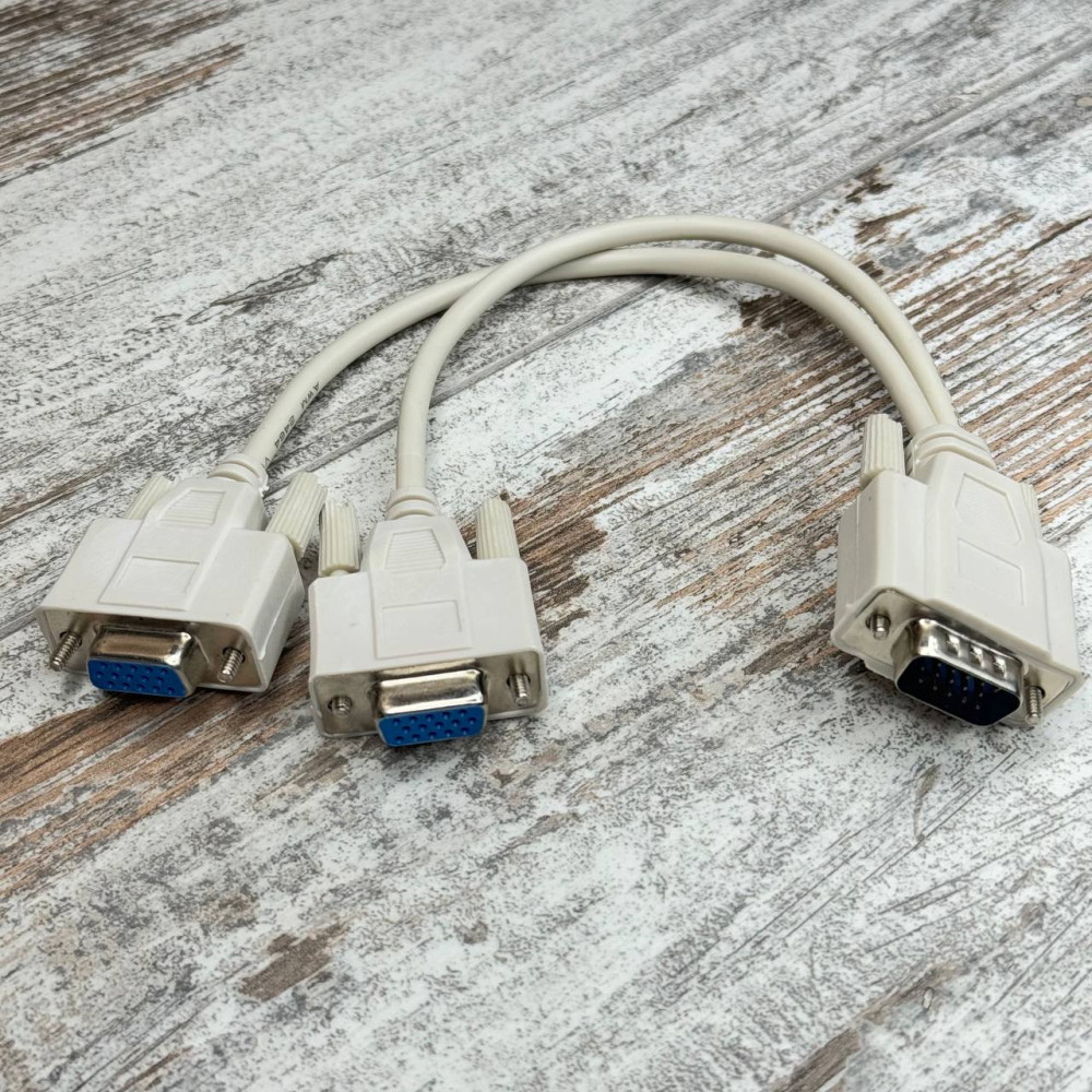 Коммутатор VGA 1 на 2, разветвитель VGA для мониторов, сплиттер 3+4, 15-пиновий