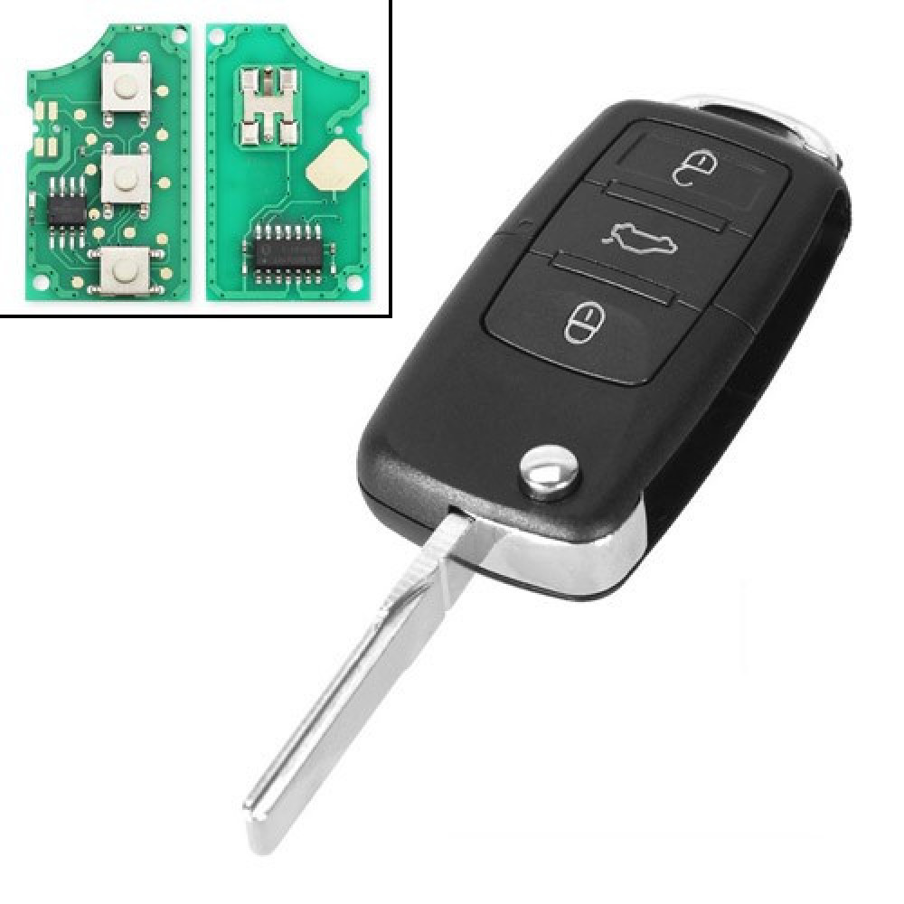 Автоключ с чипом ID48 1J0959753DA 3 кнопки для Volkswagen Seat Skoda дистанционний