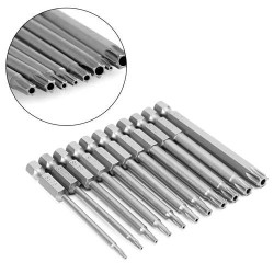 Набор бит Torx с отверстием T6–T40, 11 шт, 75 мм, шестигранние магнитние