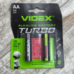 Батарейка AA LR6 Videx Turbo Alkaline щелочная 1.5В, надежный источник питания для техники и игрушек