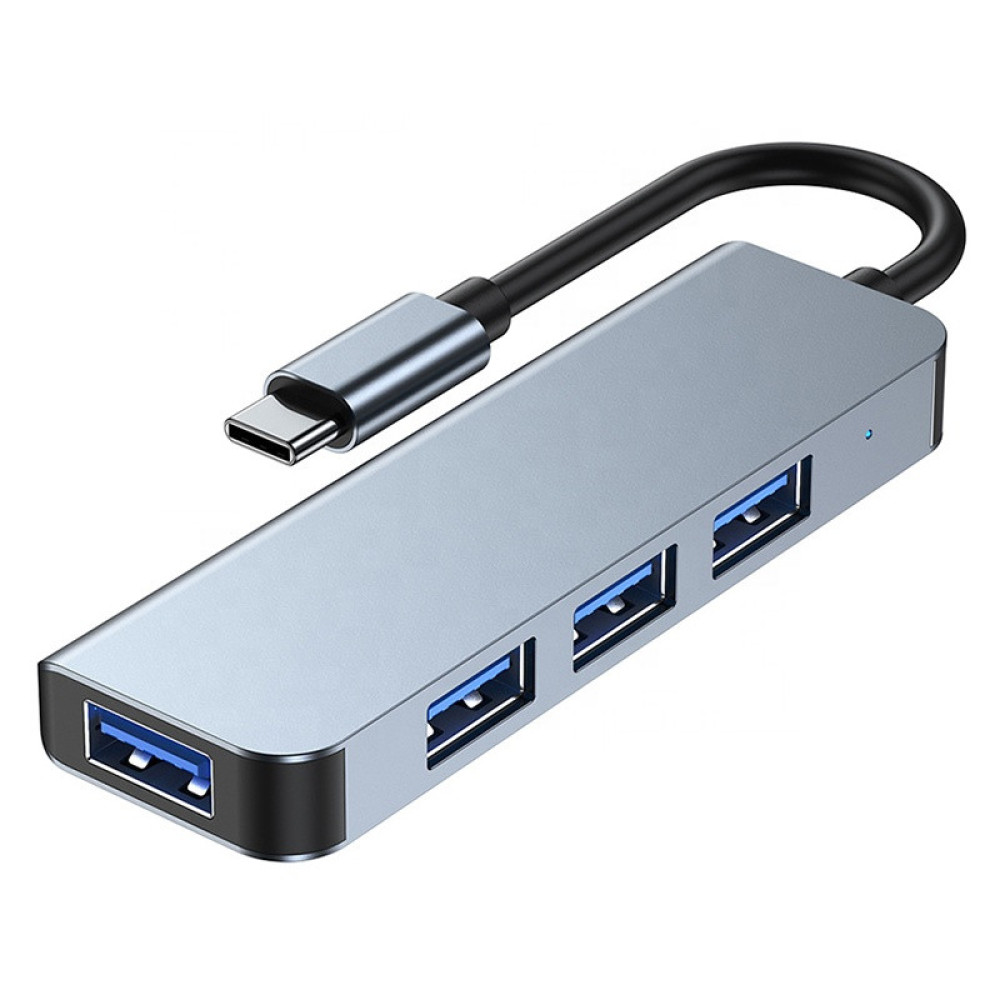 USB 3.1 Type-C хаб-распределитель на 4 порта USB 3.0/2.0, металл, поддержка BC1.2