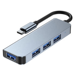 USB 3.1 Type-C хаб-распределитель на 4 порта USB 3.0/2.0, металл, поддержка BC1.2