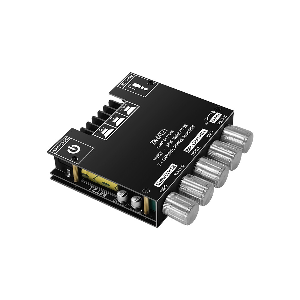 Аудио усилитель мощности звука 2x50вт 1x100вт Bluetooth 5.0 ZK-MT21 стерео сабвуфер