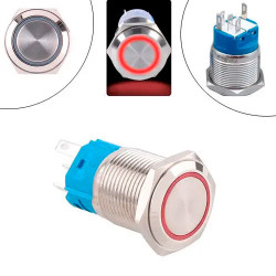 Кнопка коммутационная 22мм возвратная 9-24В 5pin LED красный 22K-P11D