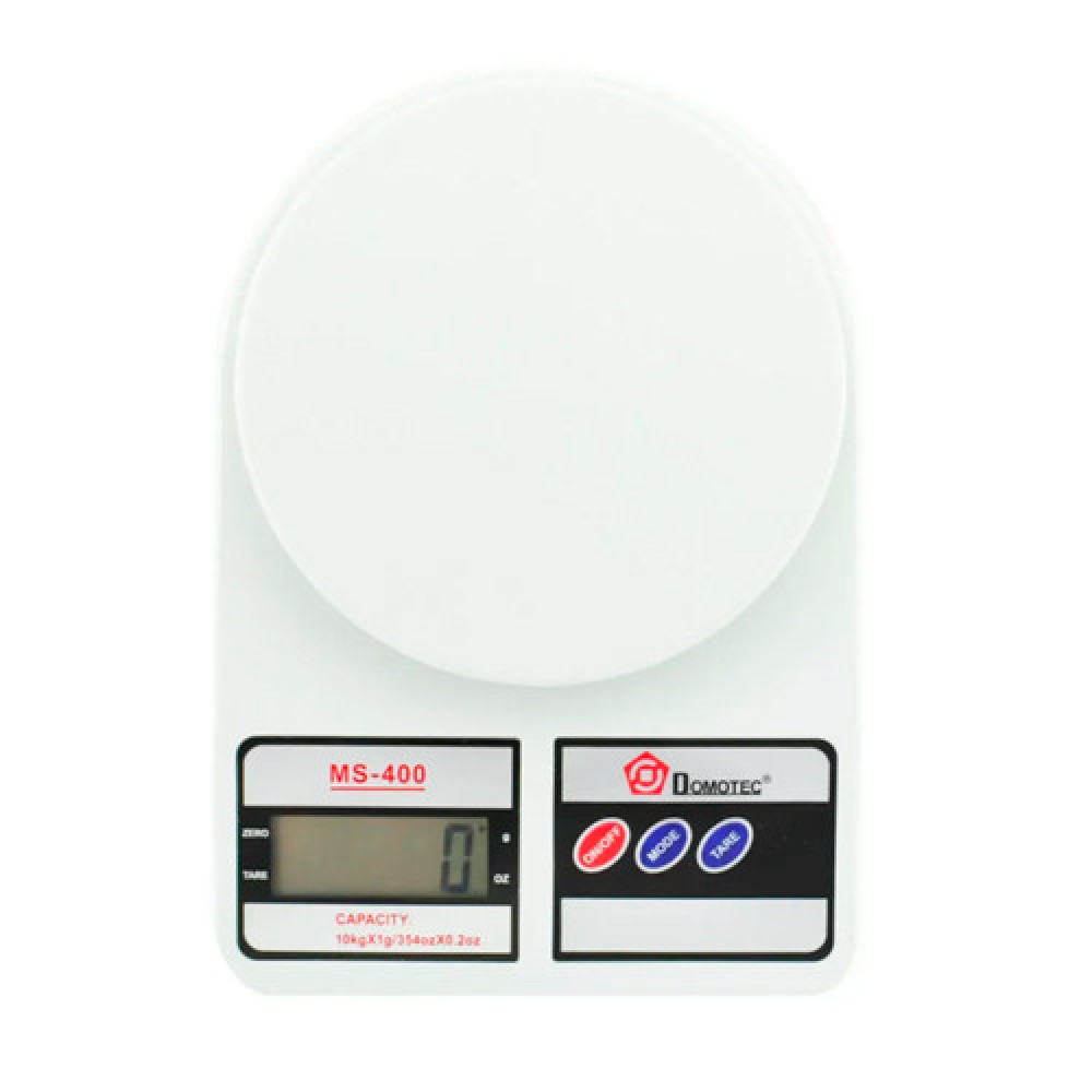 Електронние ваги Domotec MS-400, до 10 кг, точность 1 г, ЖК-дисплей, функция тари і автоотключение