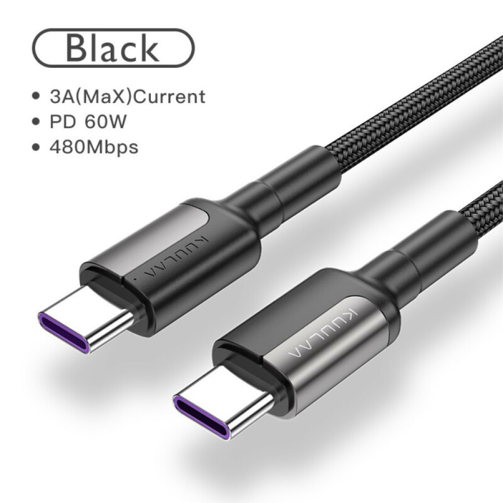 Кабель  TYPE-C - TYPE-C 1м Pavareal Q28 60Вт QC3.0 шнур питания в оплетке