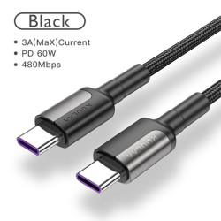 Кабель  TYPE-C - TYPE-C 1м Pavareal Q28 60Вт QC3.0 шнур питания в оплетке