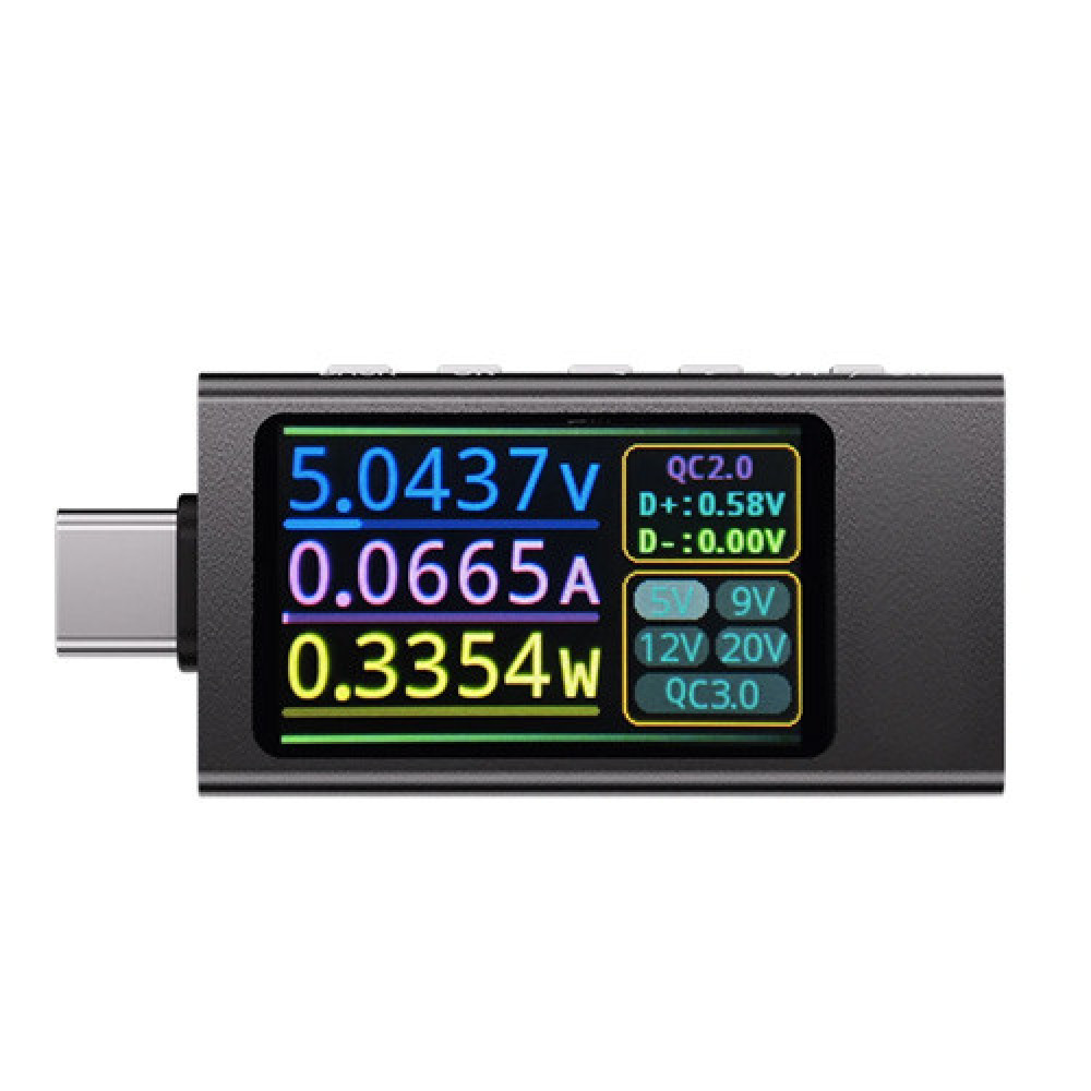 USB тестер KWS-X1 Type-C 4–30 В 12 А QC PD PPS для измерения тока, напруги і мощности