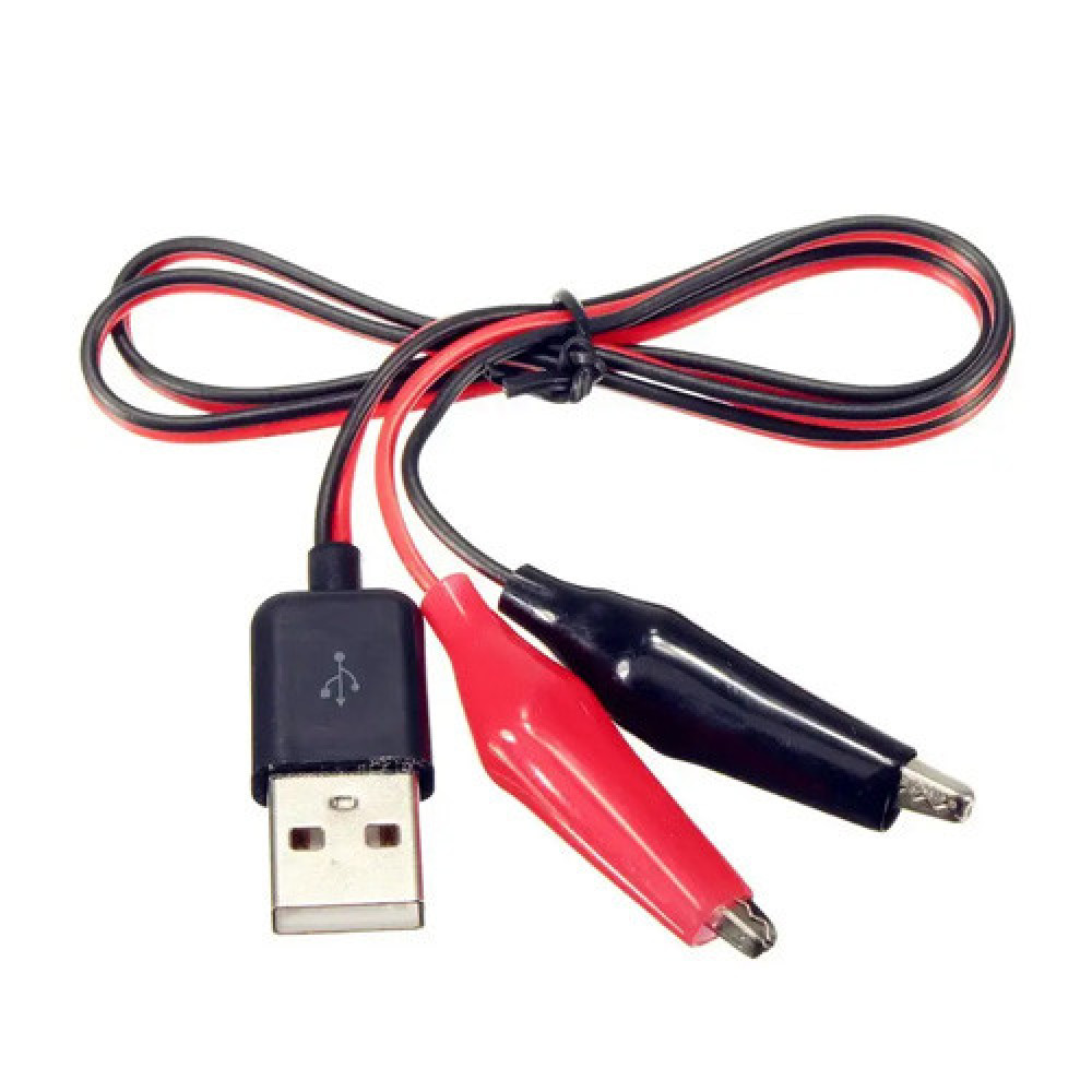 Кабель перехідник USB Type-A на зажими крокодили, 60см