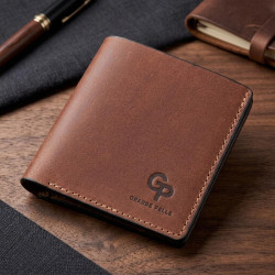 Компактне портмоне унісекс з накладної монетницьою GRANDE PELLE 11238 Коричнева