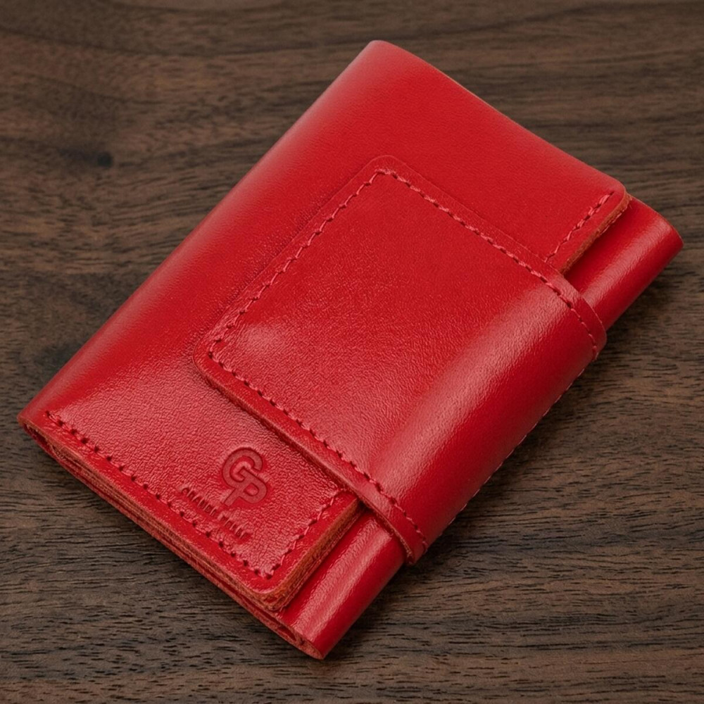 Компактне жіноче портмоне в три складання GRANDE PELLE 11549 Червоний