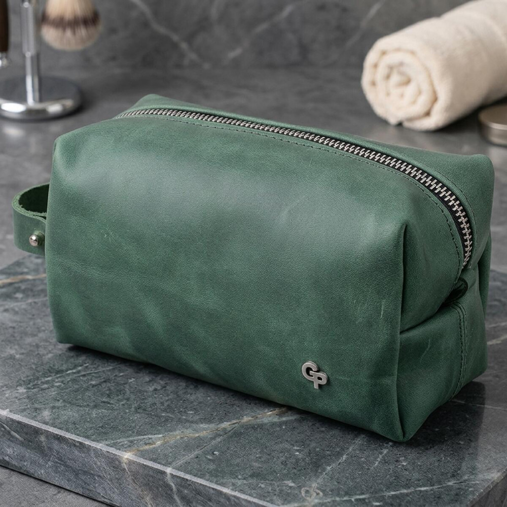 Кожаная косметичка унисекс GRANDE PELLE 11572 Зеленый