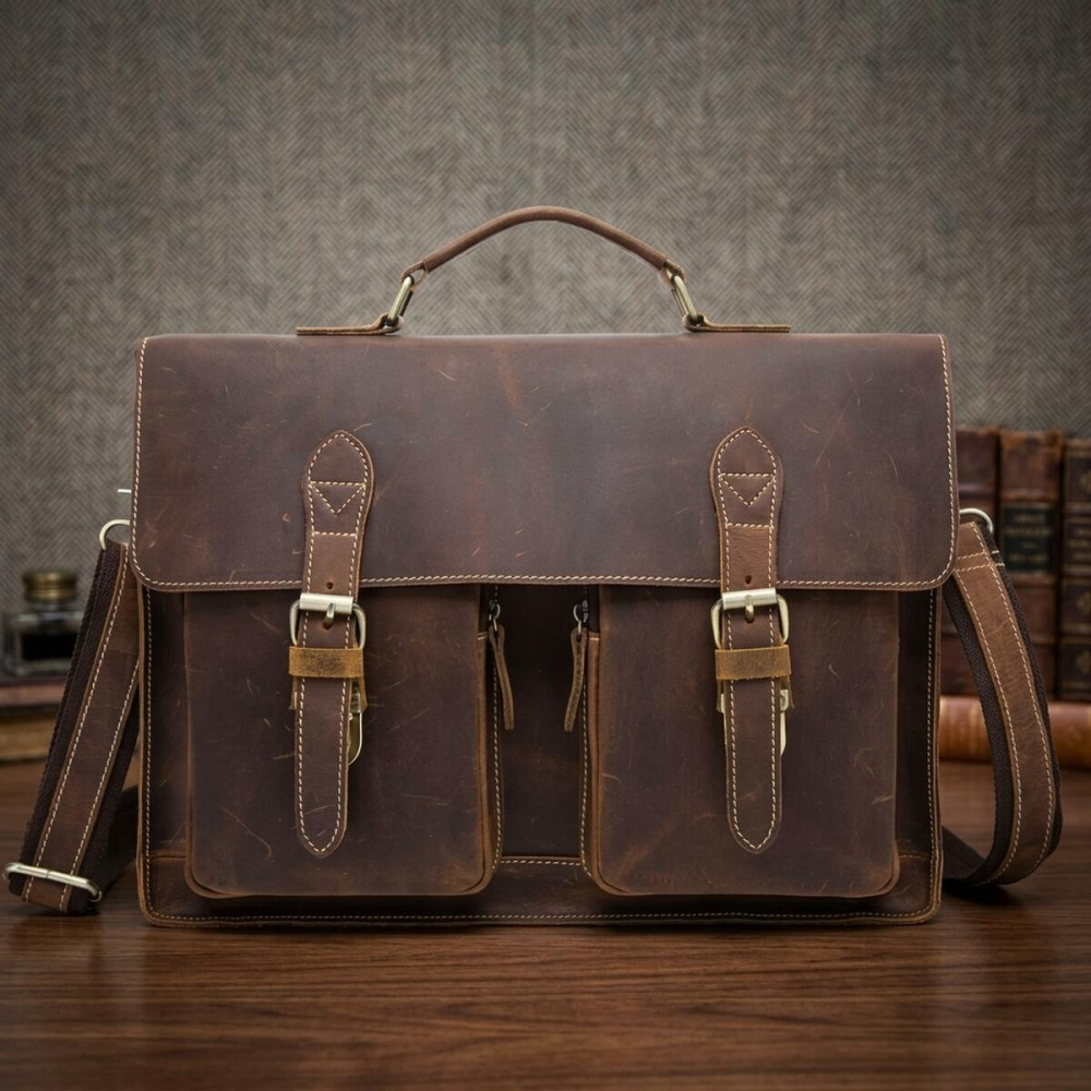 Портфель чоловічий зі шкіри Vintage 14774 Коричневий