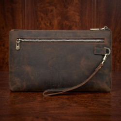 Красива барсетка чоловіча в шкірі Crazy horse Vintage 14954 Коричнева