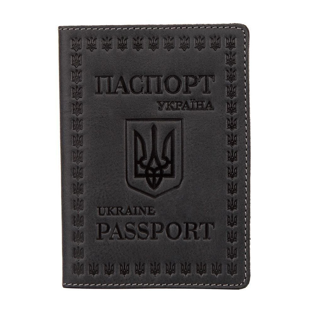 Шкіряна обкладинка для паспорта європейської якості Shvigel 16132 Сірий