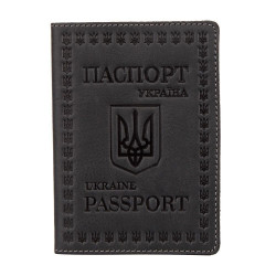 Шкіряна обкладинка для паспорта європейської якості Shvigel 16132 Сірий