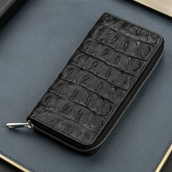 Гаманець-клатч CROCODILE LEATHER 18012 з натуральної шкіри крокодила Чорний